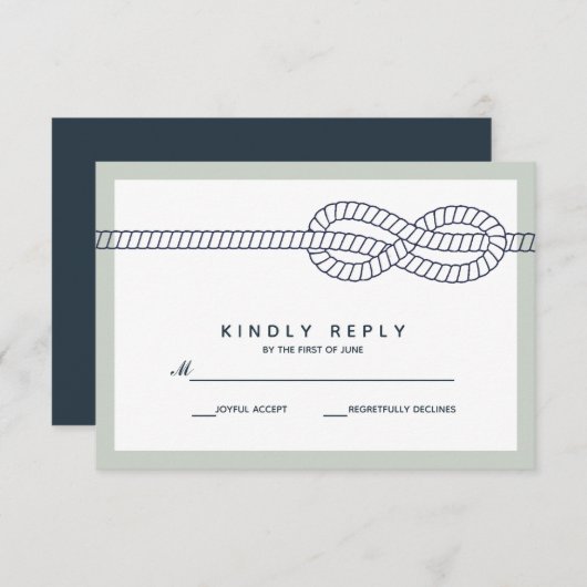 Le noeud bleu | Mariage RSVP (Devant / Derrière)