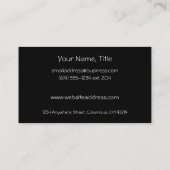 Le noir a tourbillonné carte de visite de (Dos)