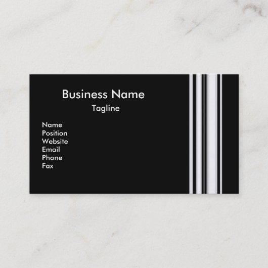 Le noir barre le carte de visite (Devant)