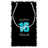 Le noir bleu avec le zèbre dégrossit sac de cadeau (Dos)