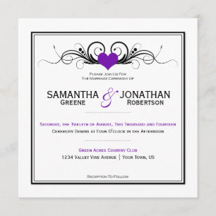 Le noir de Purple Heart tourbillonne le faire-part