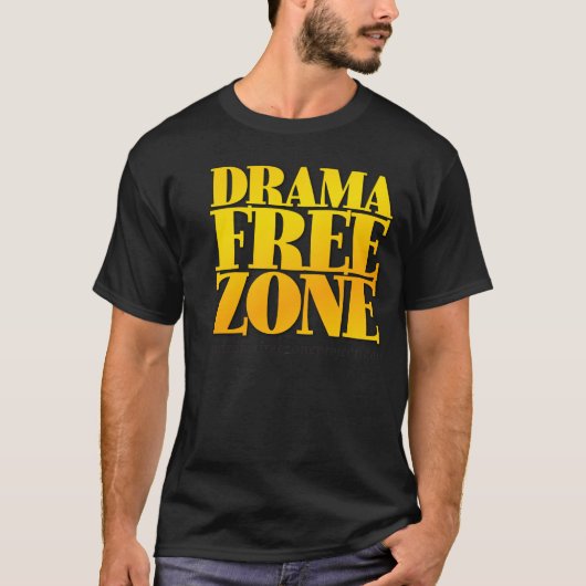 Le noir de T-shirt de zone franche de drame (Devant)