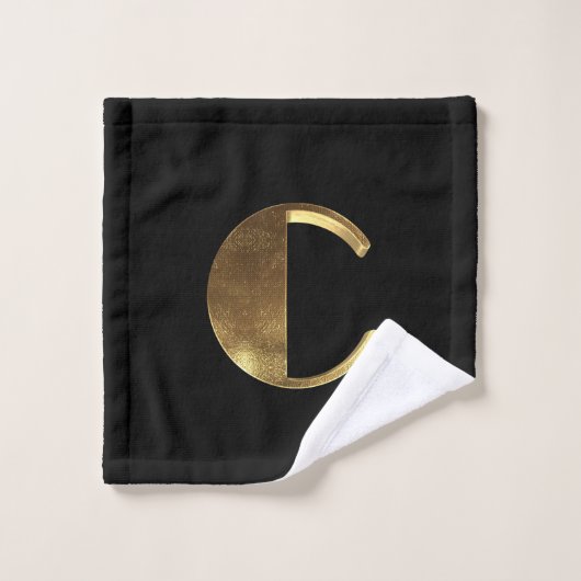 Le noir et l'or du monogramme C semblent la (Gant de toilette)