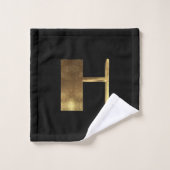 Le noir et l'or du monogramme H semblent la (Gant de toilette)