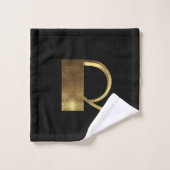 Le noir et l'or du monogramme R semblent la (Gant de toilette)