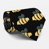 Le noir gaffent la cravate d'abeille (Roulé)