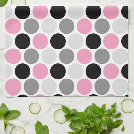 Le noir gris rose moderne entoure des serviettes (Plié)