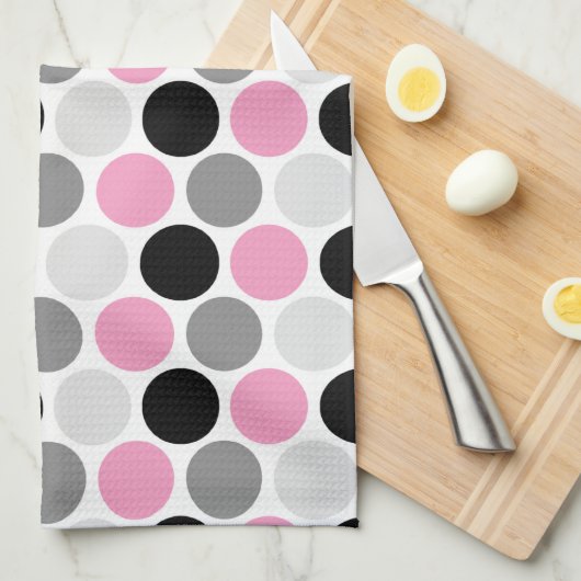 Le noir gris rose moderne entoure des serviettes (Quart Plié)