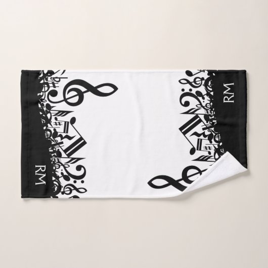 Le noir personnalisé a brouillé des notes de (Serviette à main)