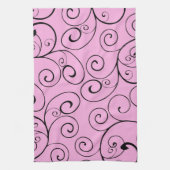 Le noir rose tourbillonne serviette de tissu de (Vertical)