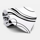 Le noir tourbillonne 2 cravates noires/blanches (Roulé)