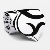 Le noir tourbillonne cravate noire/blanche unique (Roulé)