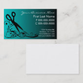 Le noir turquoise se fanent des cartes de visite (Devant / Derrière)