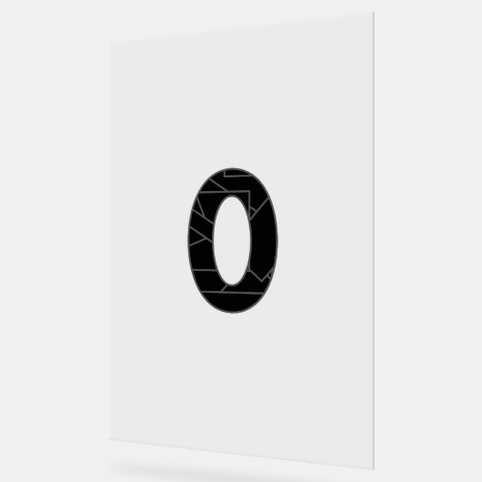 Le nombre zéro (0) en noir (Angle)