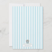 Le nounours bleu apportent une invitation de baby (Dos)