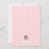 Le nounours rose apportent une invitation de baby (Dos)