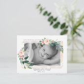 le nouveau bébé rougissent carte postale florale (Debout devant)