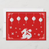 Le Nouvel An Chinois Origami Dragon, Invitation ro (Dos)