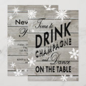 Le Nouvel An pour boire du Champagne Invitation (Devant / Derrière)