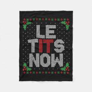 Le Now Funny Kerstmis Laat Het Sneeuwen Volwassene Fleece Deken