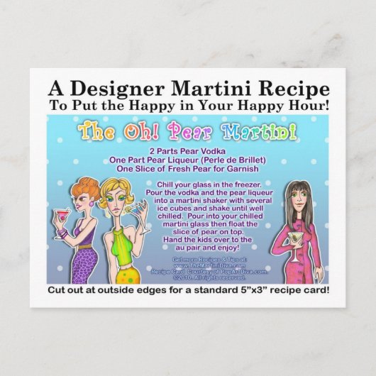 Le Oh ! Carte postale Recette Pear Martini (Devant)
