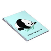 Le panda noir et blanc mange le carnet en bambou (Côté Droit)