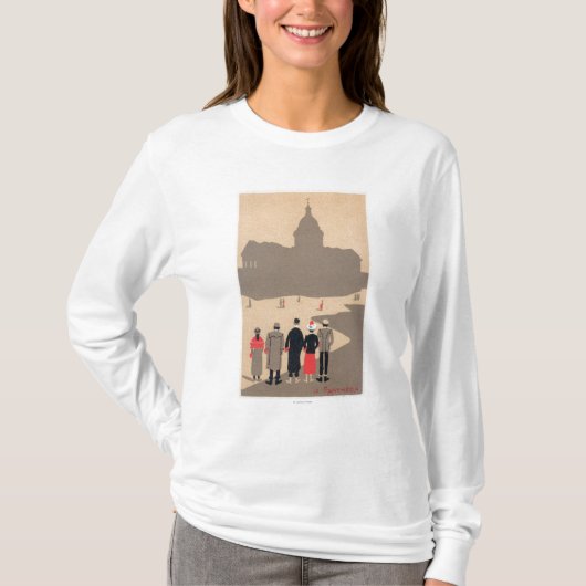 Le Pantheon Art Deco SceneParis, Frankrijk T-shirt (Voorkant)