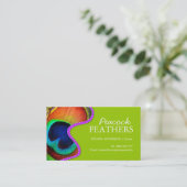 Le paon fait varier le pas des cartes de visite (Debout devant)