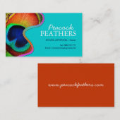 Le paon fait varier le pas des cartes de visite (Devant / Derrière)