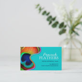 Le paon fait varier le pas des cartes de visite (Debout devant)