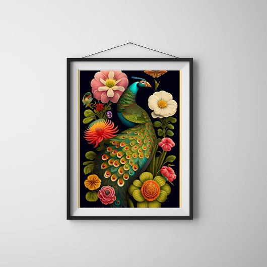 Le paon | Poster moderne Haeckel