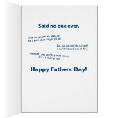 Le papa plaisante carte d'anniversaire ou de fête (Intérieur (Droit))