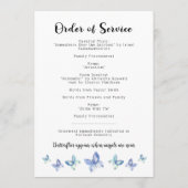 Le papillon célèbre la vie du programme funéraire (Dos)