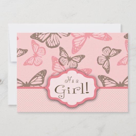 Le papillon embrasse la carte d'invitation (Devant)