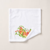 Le "Paradis Pêche" sur un ensemble de serviettes d (Gant de toilette)