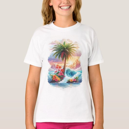 Le paradis tropical au design de t-shirts Sunset (Devant)