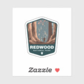 Le parc national de Redwood Californie | Sticker D (Feuille)