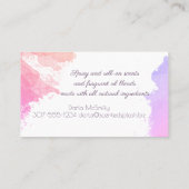 Le parfum d'aquarelle flaire le carte de visite de (Dos)