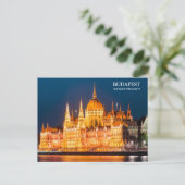 Le Parlement de Budapest en carte postale de nuit (Debout devant)