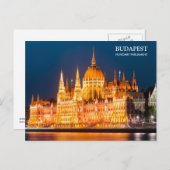 Le Parlement de Budapest en carte postale de nuit (Devant / Derrière)