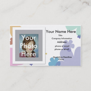 Le pastel de carte de visite fleurit votre photo