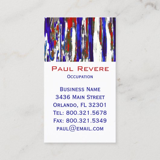 Le patriotique ~ Carte de visite (Dos)