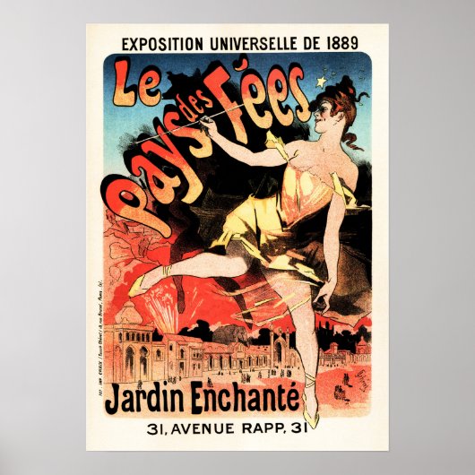 LE PAYS DES FEES Jules Cheret  Paris Poster (Voorkant)