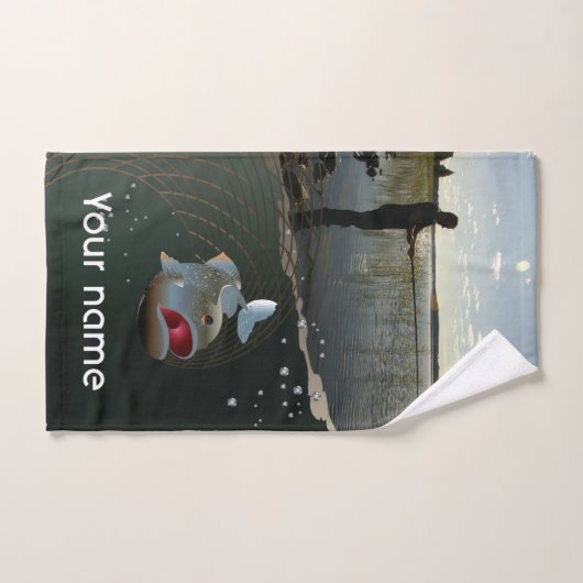 Le pêcheur ​ ​ ​ ​ ​ ​. Bonne pêche (Serviette à main)