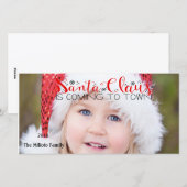 Le Père Noël Arrive À La Ville Photo Carte Noël (Devant / Derrière)