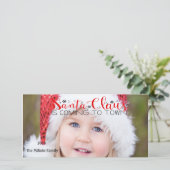 Le Père Noël Arrive À La Ville Photo Carte Noël (Debout devant)