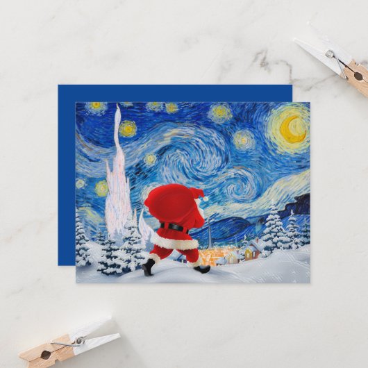 Le Père Noël arrive Carte postale (Devant/Arrière en situation)