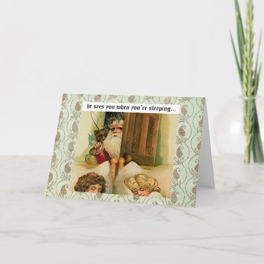 Le Père Noël arrive en ville - carte de voeux (Devant)