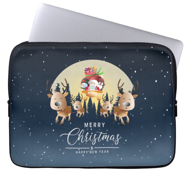 Le Père Noël arrive | Sac à manches pour ordinateu (Devant)