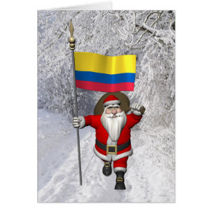 Le Père Noël Avec L'Ensigne De La Colombie